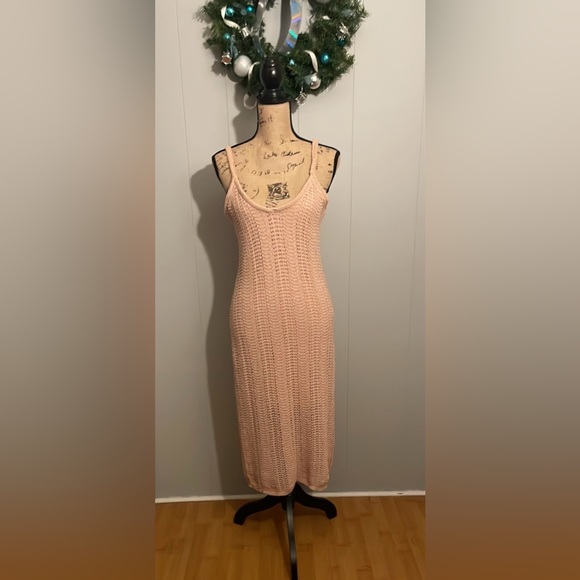 CROCHET ALL DAY MIDI DRESS - MUSHROOM - Picture 2 of 7